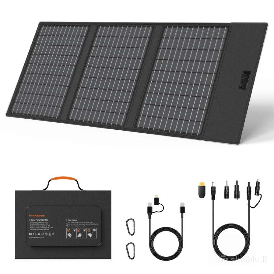 Nešiojama sulankstoma saulės baterija 45w su Usb-c - nuotraukos Nr. 3