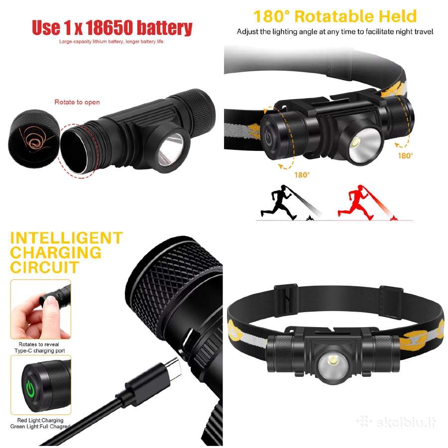 Boruit D10 LED galvos prožektorius - nuotraukos Nr. 4