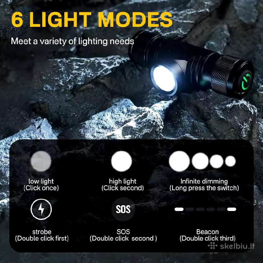 Boruit D10 LED galvos prožektorius - nuotraukos Nr. 5