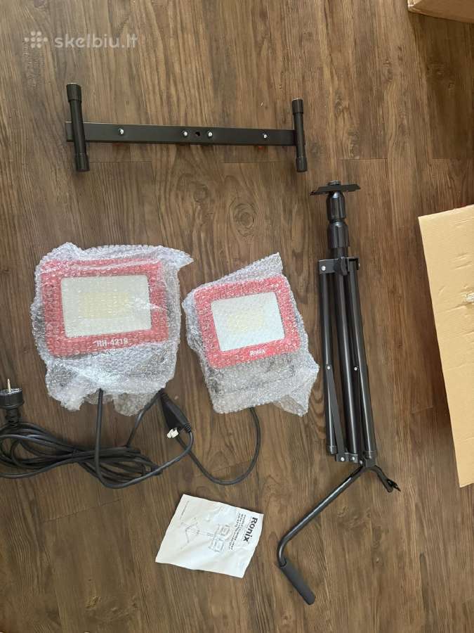 Statybinis prožektorius su stovu pastatomas 9000lm - nuotraukos Nr. 8