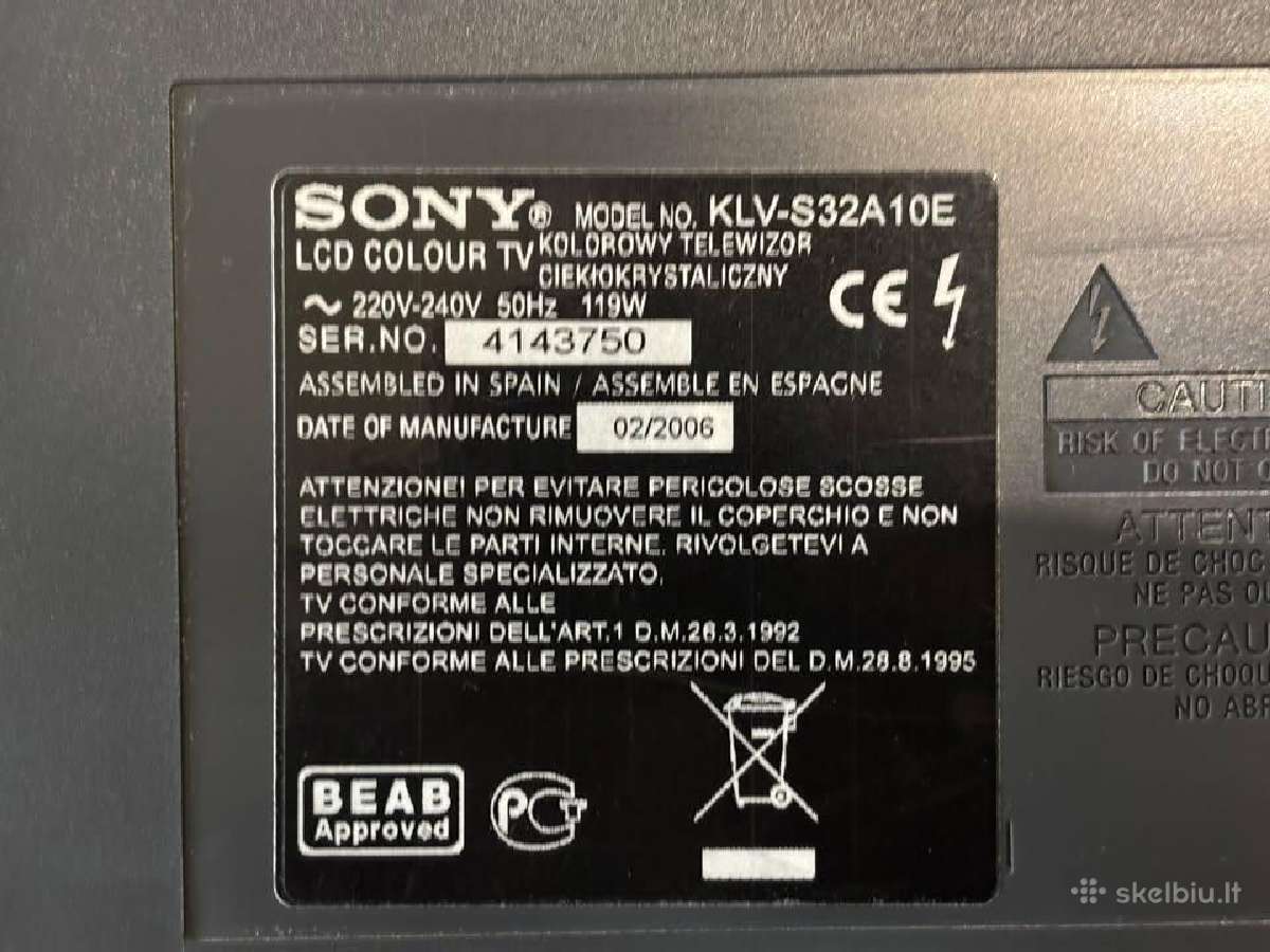 Sony Bravia Televizorius 32" Klv-s32a10e HD - nuotraukos Nr. 3