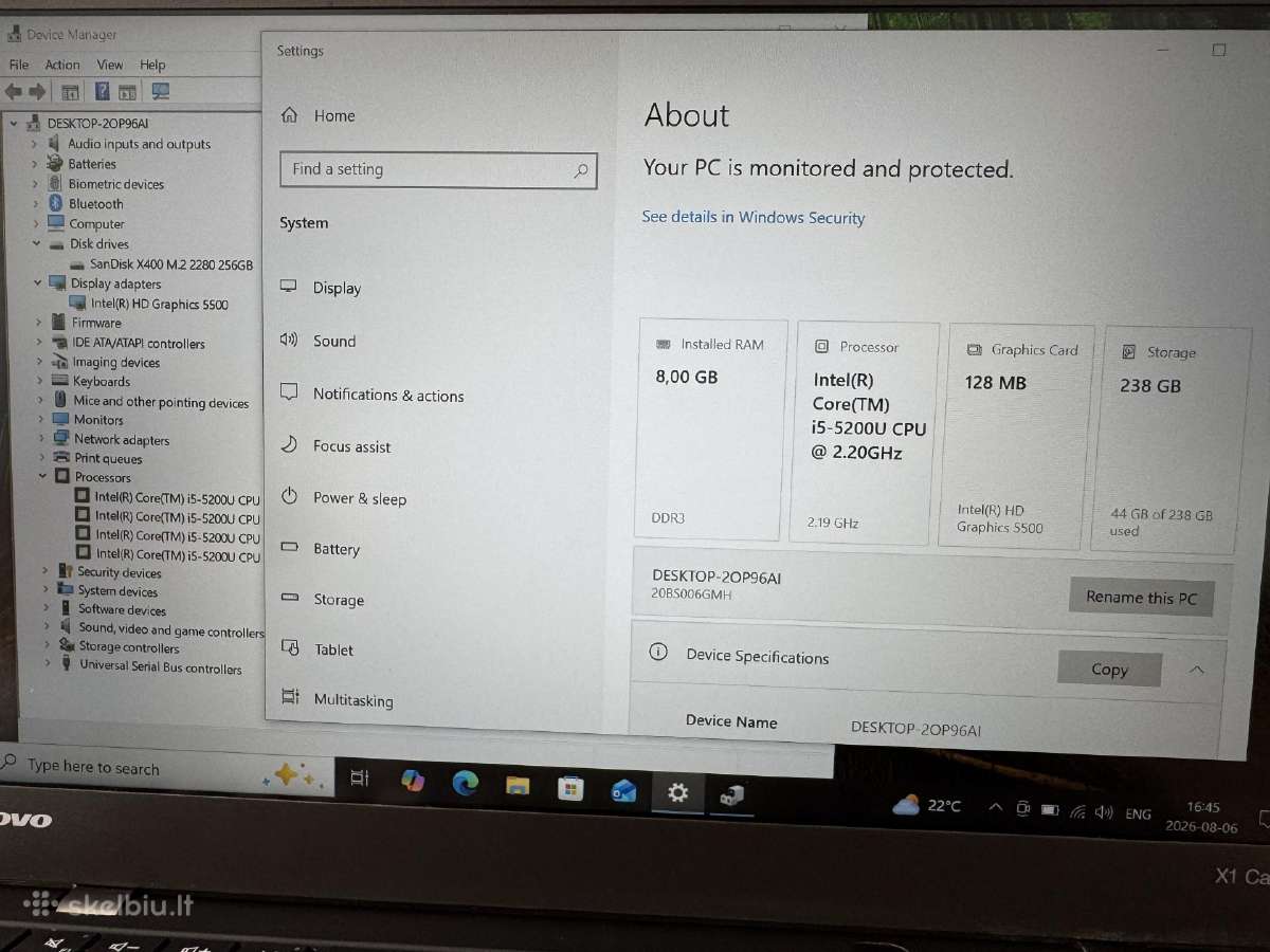 Lenovo Carbon X1 i5-5200u - nuotraukos Nr. 4