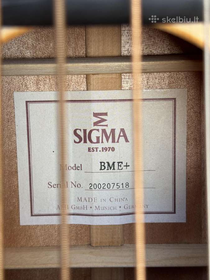 Sigma Bme+ akustinė bosinė gitara - nuotraukos Nr. 6