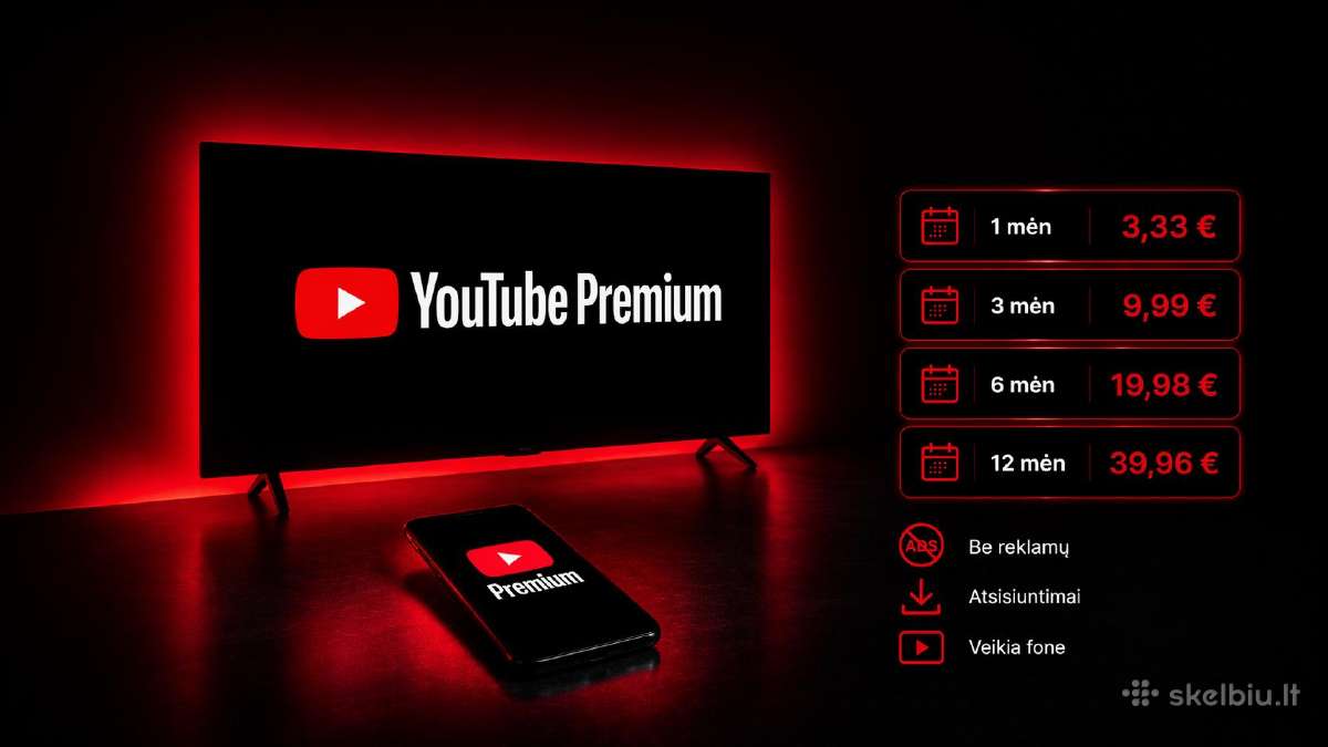 Youtube Premium - žiūrėk be reklamų - nuotraukos Nr. 2