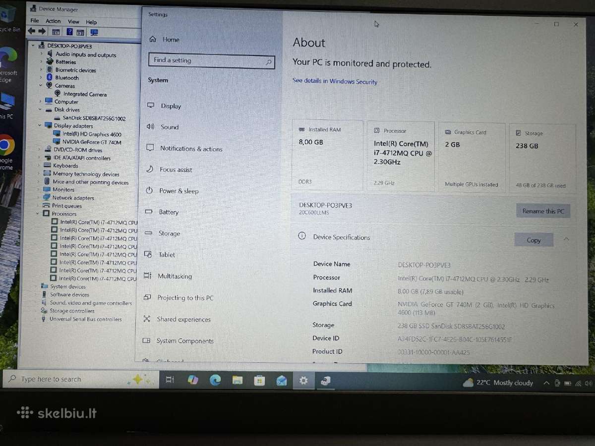 Lenovo Thinkpad E540 i7-4712mq - nuotraukos Nr. 4