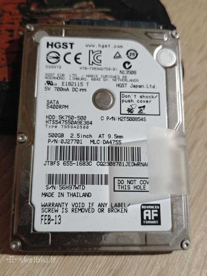 8gb Ddr4 + 2x2gb Ddr3 + 500gb HDD 2.5 - nuotraukos Nr. 3