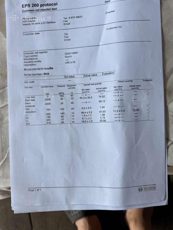 Bmw purkštukai: 0445116, - nuotraukos Nr. 7