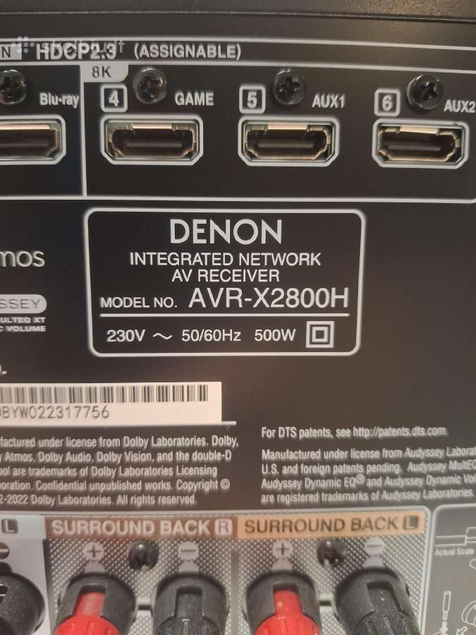 Denon Avr-x2800h - nuotraukos Nr. 4