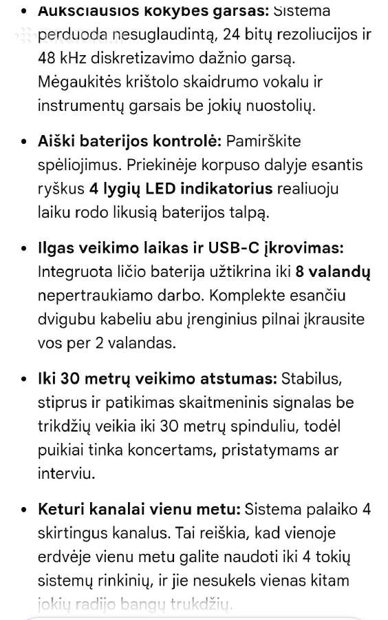 Lekato Mw-20 belaidžio mikrofono Xlr sistema - nuotraukos Nr. 9