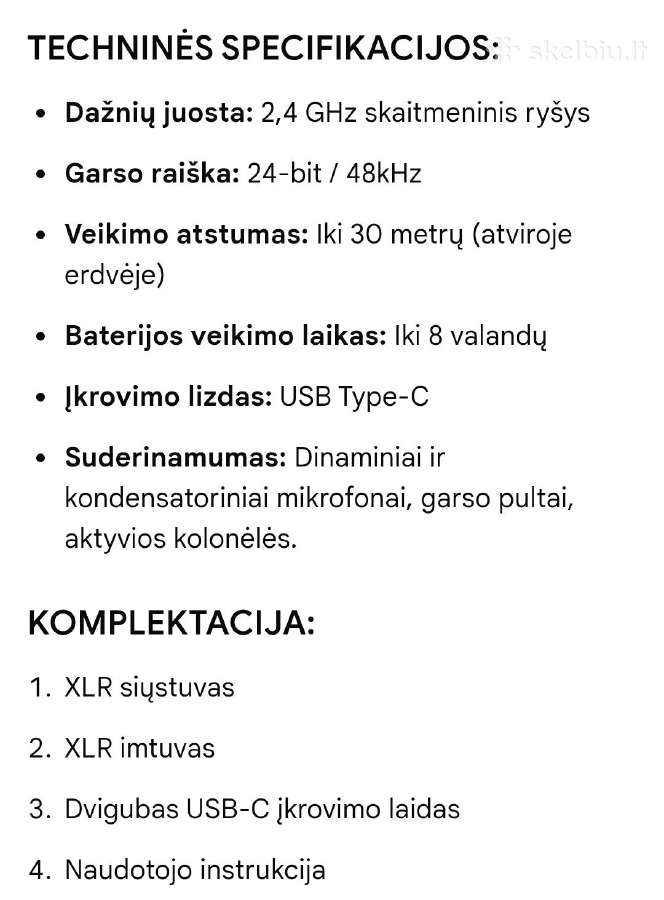 Lekato Mw-20 belaidžio mikrofono Xlr sistema - nuotraukos Nr. 10
