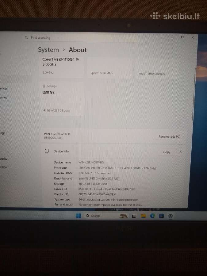 15.6 /3ghz i3-1115/16/32gb RAM - nuotraukos Nr. 3