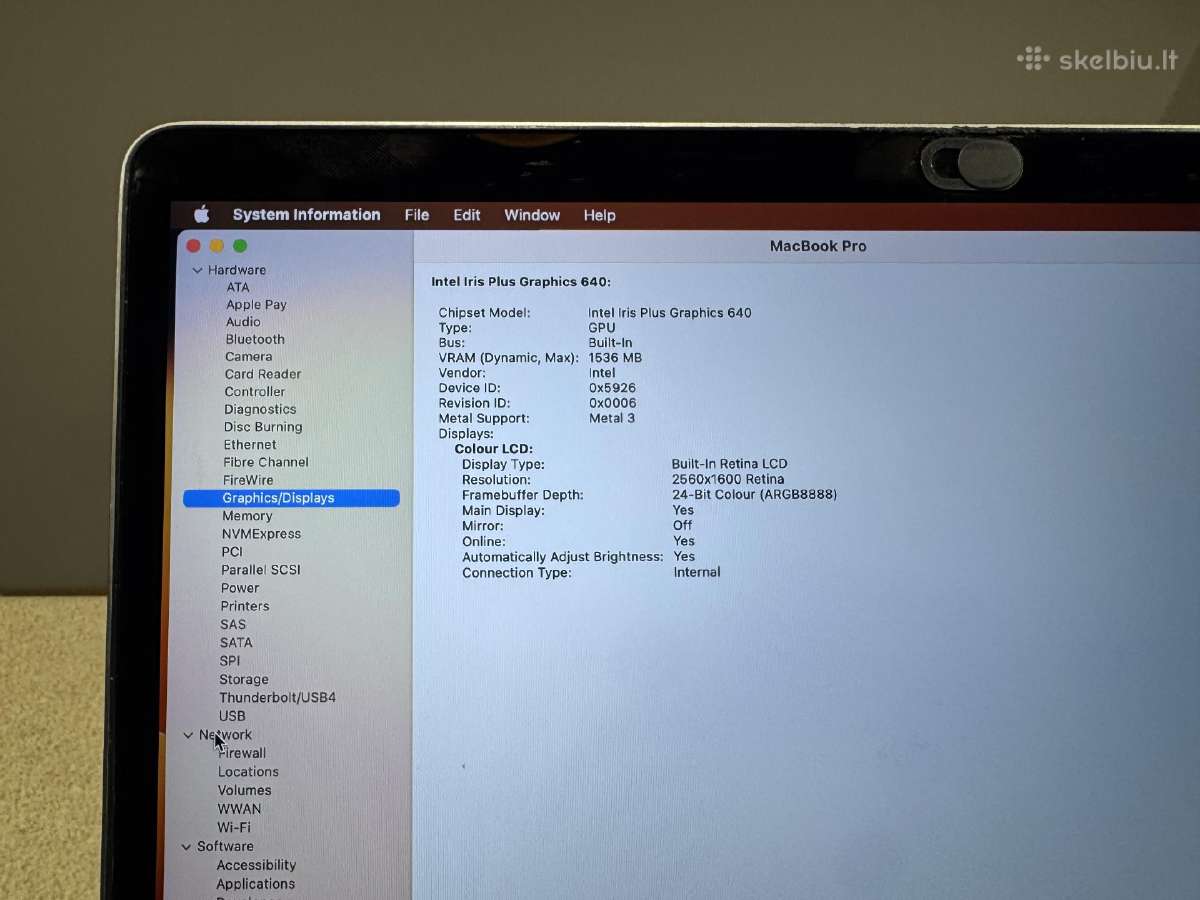MacBook Pro 13 inch 2017 128gb - nuotraukos Nr. 6
