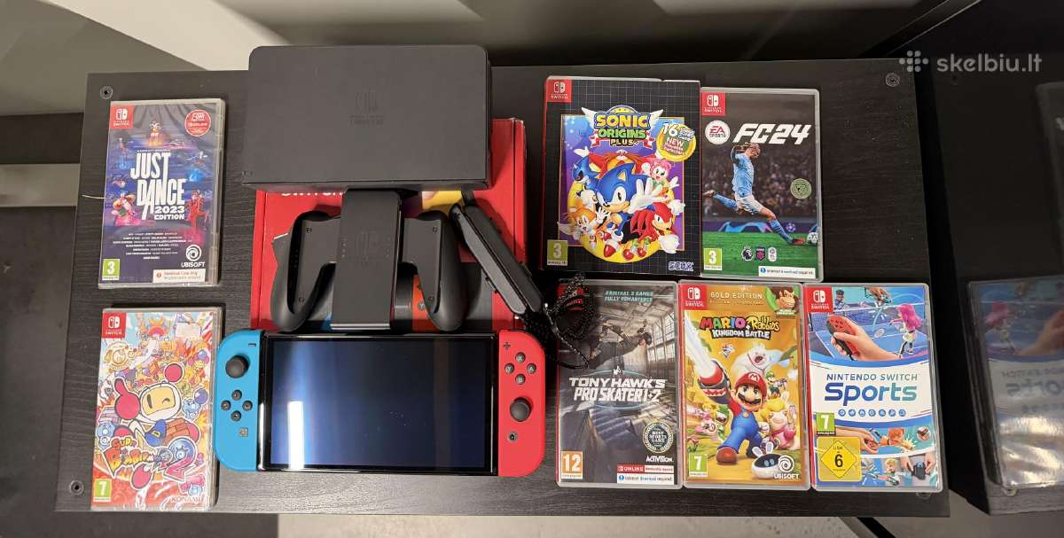 Nintendo switch oled + 7 zaidimai - nuotraukos Nr. 2