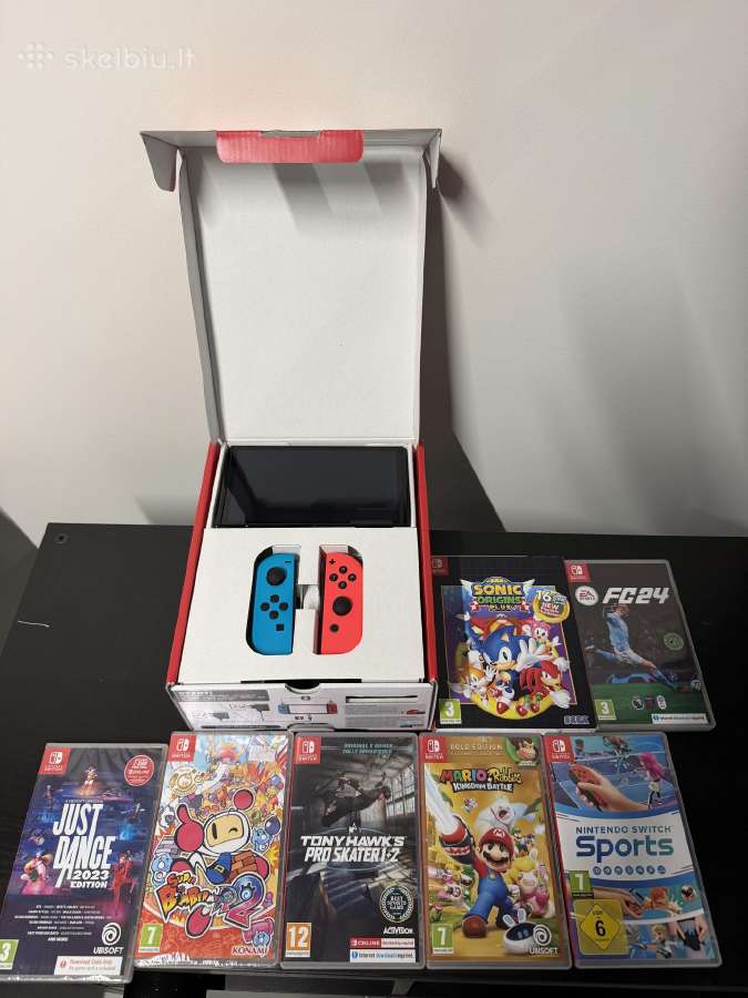 Nintendo switch oled + 7 zaidimai - nuotraukos Nr. 3