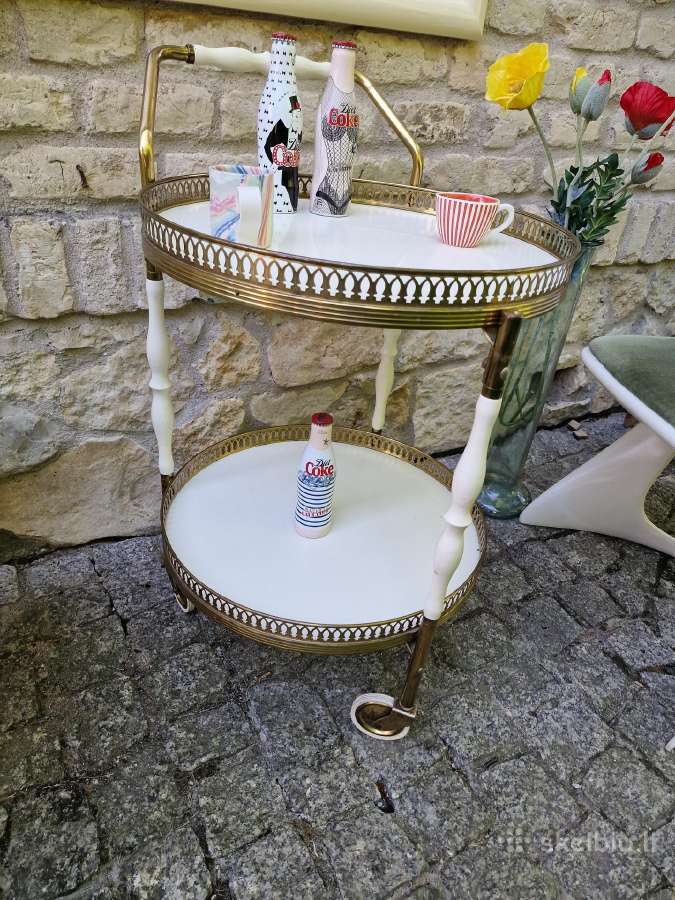Vintažinis mid century serviravimo staliukas/baras - nuotraukos Nr. 5