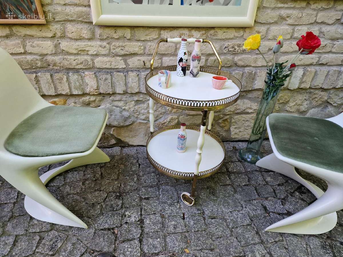 Vintažinis mid century serviravimo staliukas/baras - nuotraukos Nr. 6
