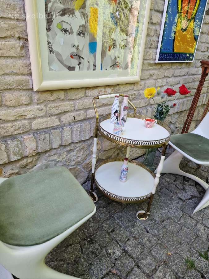 Vintažinis mid century serviravimo staliukas/baras - nuotraukos Nr. 13