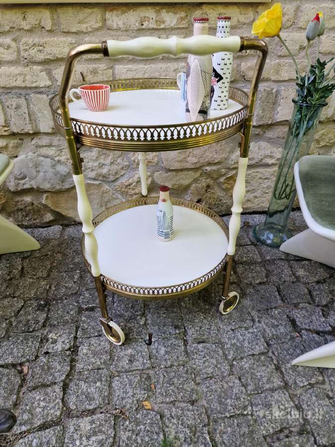 Vintažinis mid century serviravimo staliukas/baras - nuotraukos Nr. 16