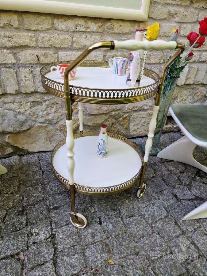 Vintažinis mid century serviravimo staliukas/baras - nuotraukos Nr. 17