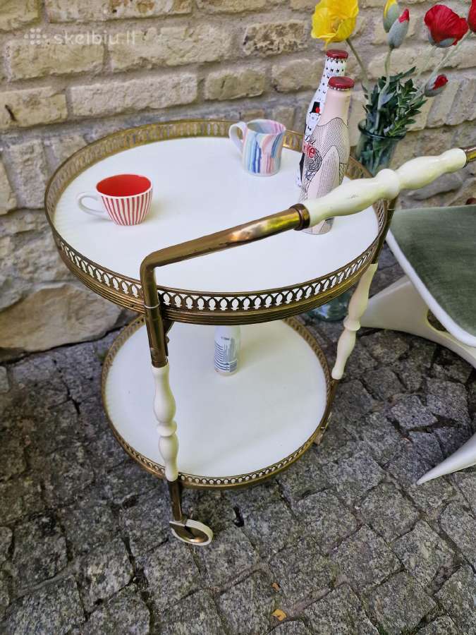 Vintažinis mid century serviravimo staliukas/baras - nuotraukos Nr. 21
