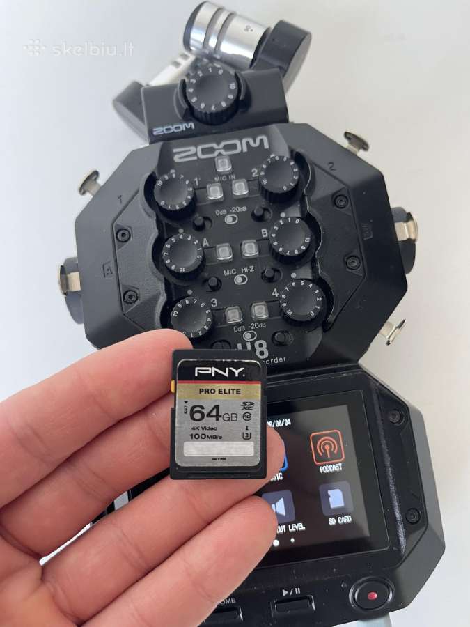 Zoom H8,12 takelių rankinis įrašiklis,64gb kortele - nuotraukos Nr. 2