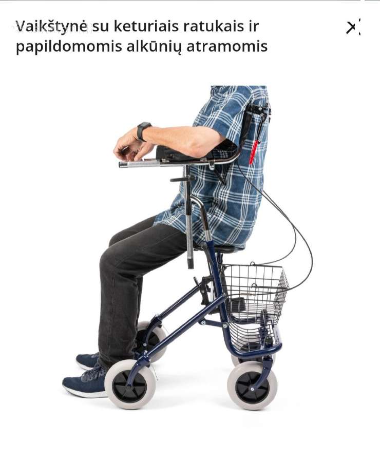 Vaikštynė su negale rankų atramos su stabdžiais - nuotraukos Nr. 3