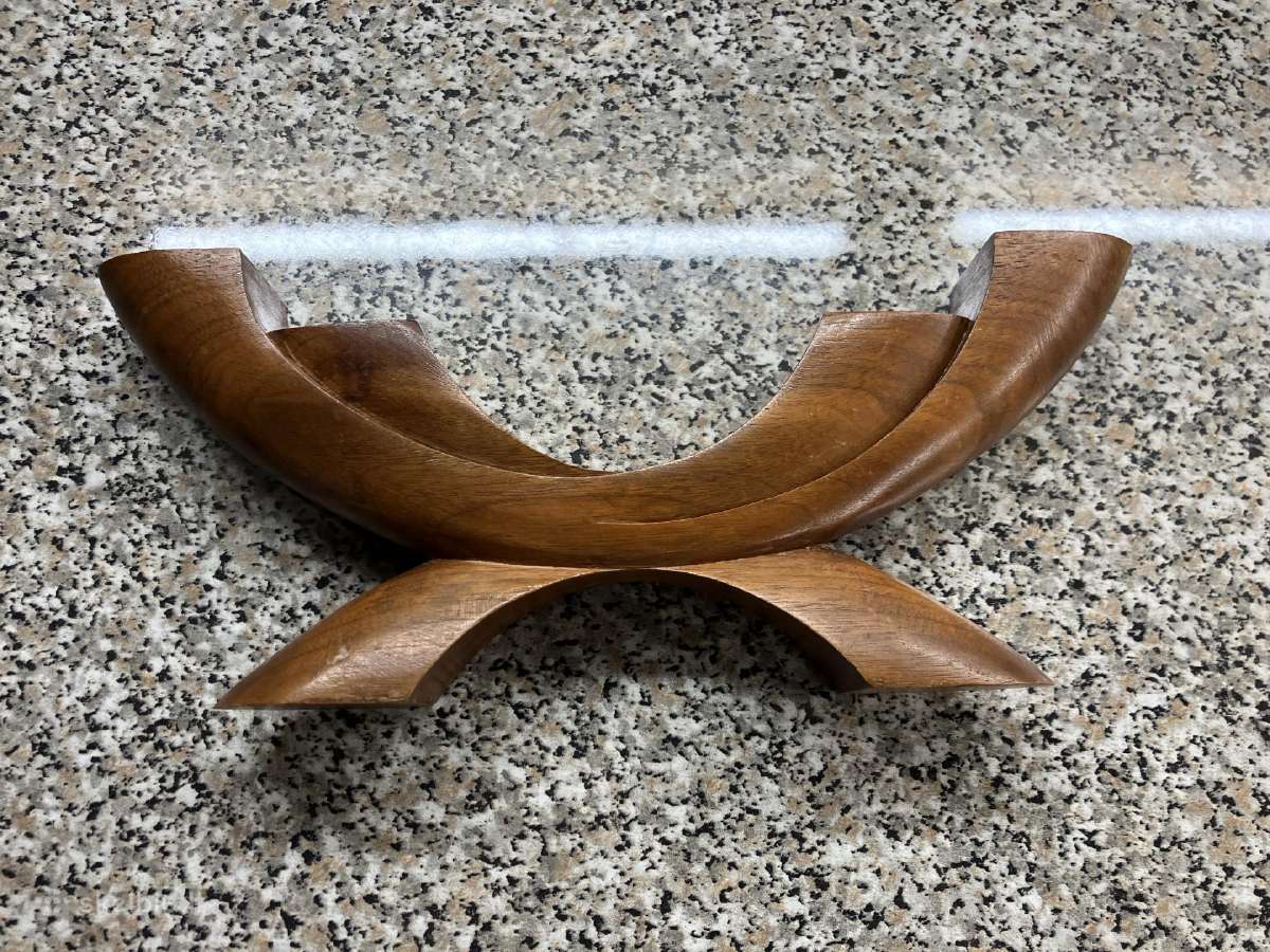 Mid-century modern medinė žvakidė keturioms žvakėm - nuotraukos Nr. 3