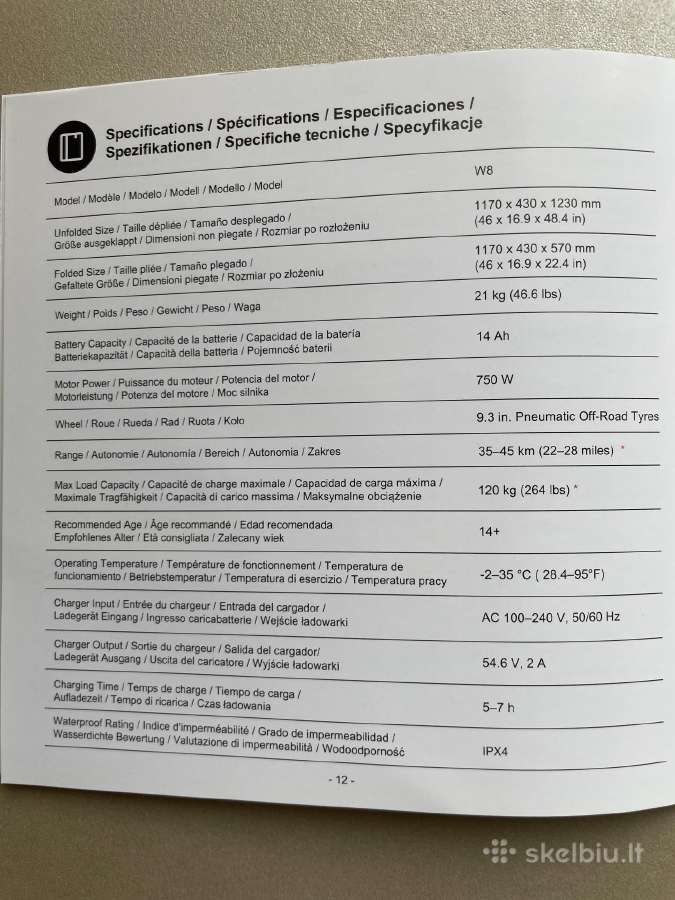 Elektrinis paspirtukas iscooter W8 - nuotraukos Nr. 7