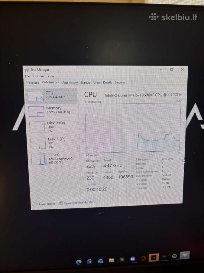 Žaidimų kompiuteris i5-10600kf / Gtx 1660 Super 6g - nuotraukos Nr. 5