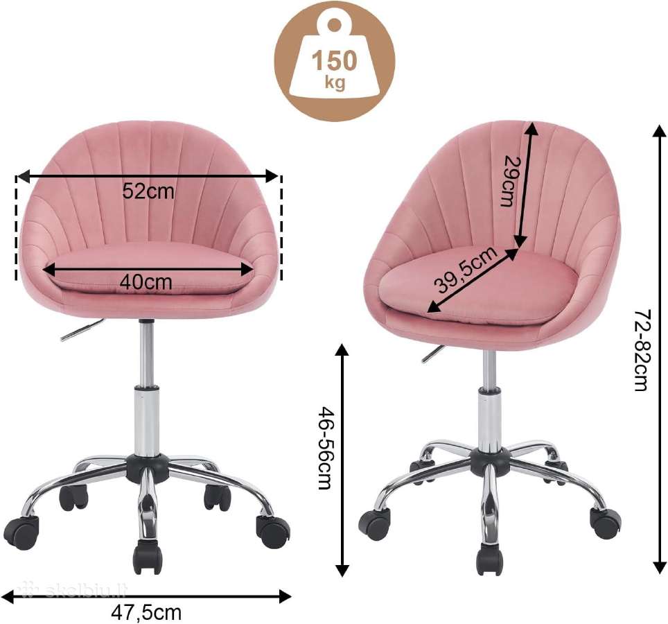 Biuro kėdė, ergonomiška makiažo kėdė, Besisukant - nuotraukos Nr. 3