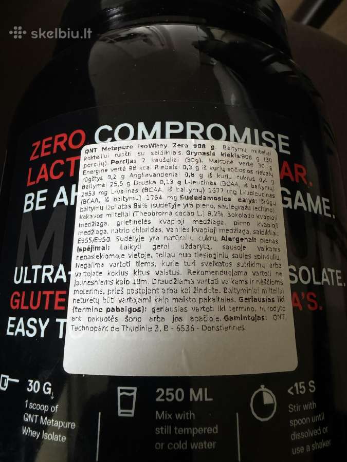 Qnt Metapure Whey Isolate Raspberry Flavor - nuotraukos Nr. 4