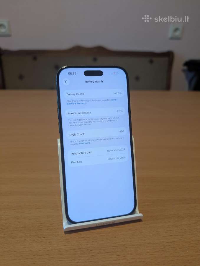 iPhone 16 pro max, 92% health, su defektu - nuotraukos Nr. 8