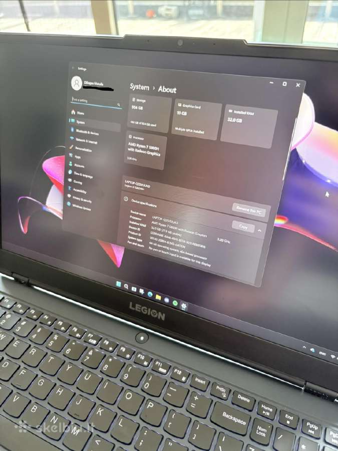 Lenovo Legion 5 15ach6h - nuotraukos Nr. 6