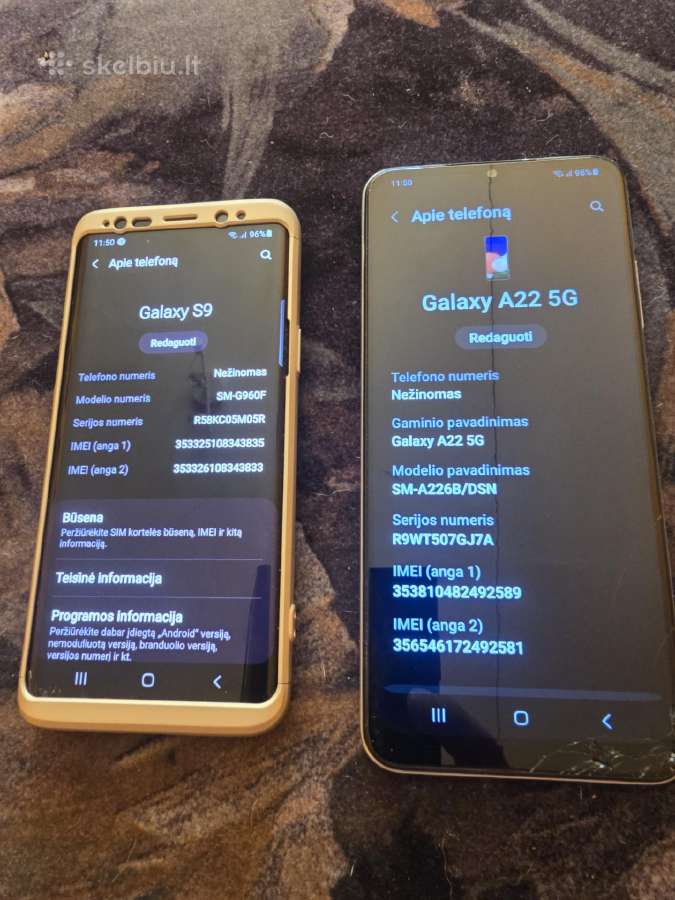Samsung Galaxy S9 ir A22 - nuotraukos Nr. 2