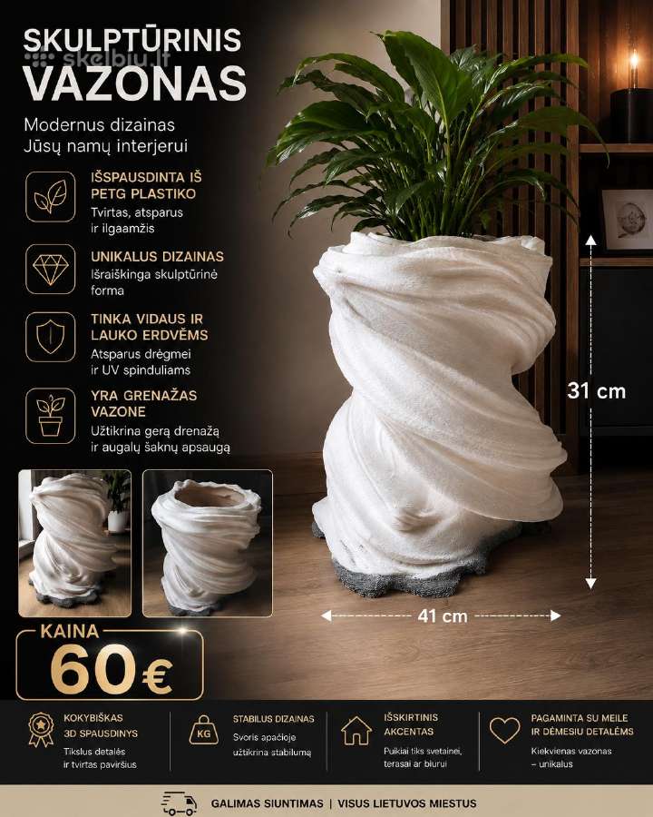 Vaza – medžio kelmo dizainas - nuotraukos Nr. 7