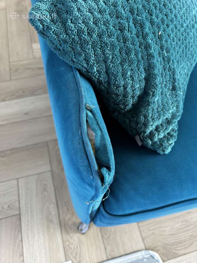 Veliūrinė sofa su pufu - nuotraukos Nr. 5