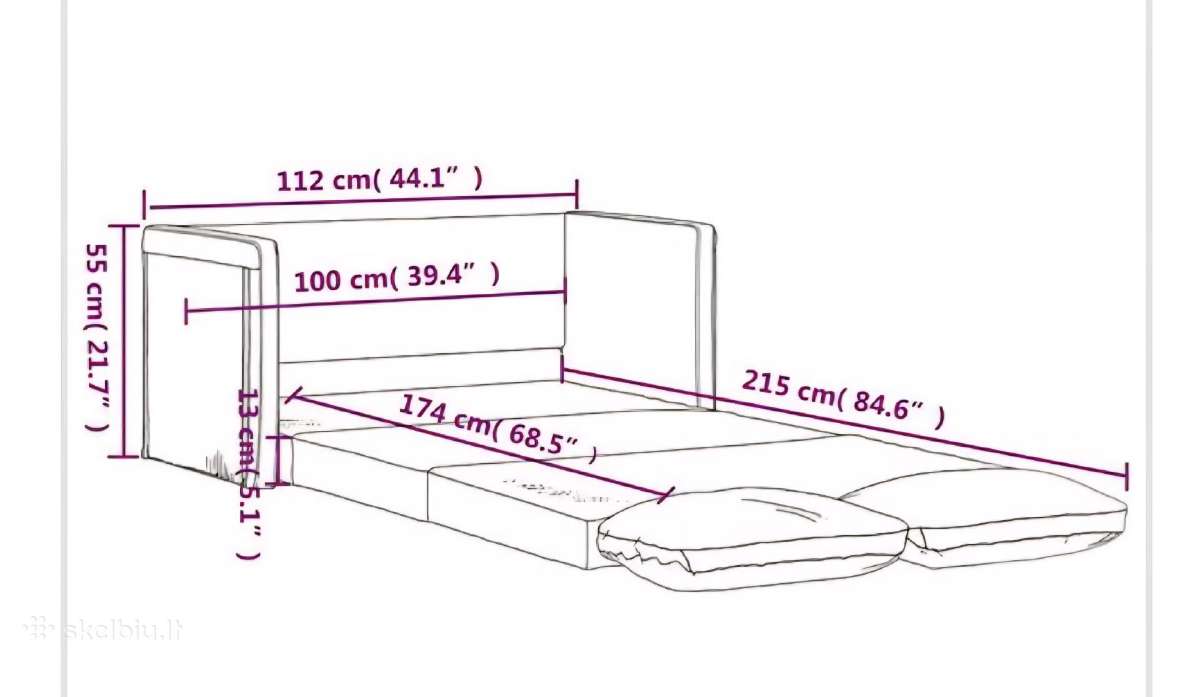 Kompaktiška grindų sofa - nuotraukos Nr. 4