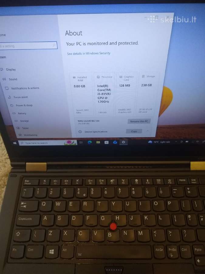 X380 Yoga touch i5-8350u/256gb SSD - nuotraukos Nr. 2