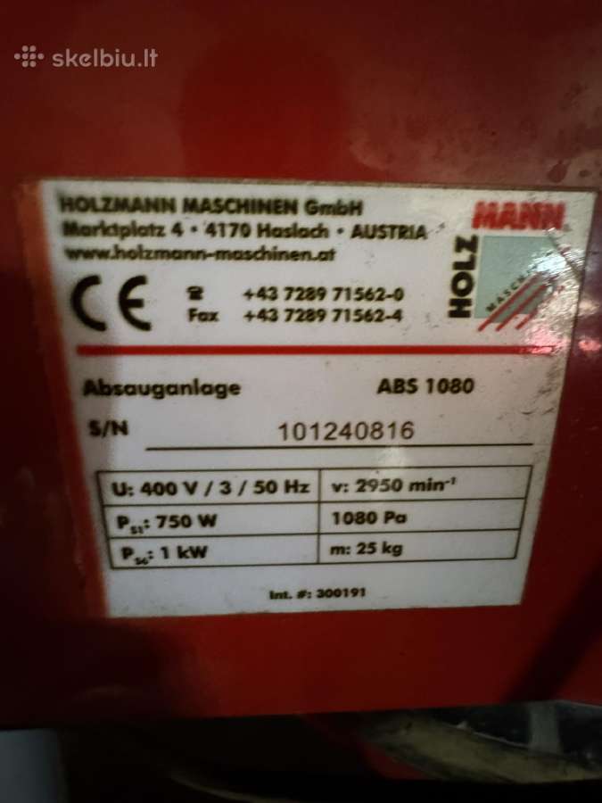 Holzmann Abs 1080 (400 V) pjuvenų ištraukėjas - nuotraukos Nr. 2