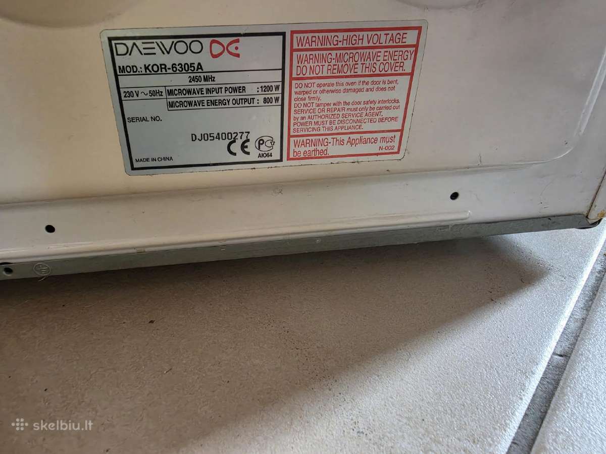 Daewoo Kor-6305a mikrobangė - nuotraukos Nr. 2