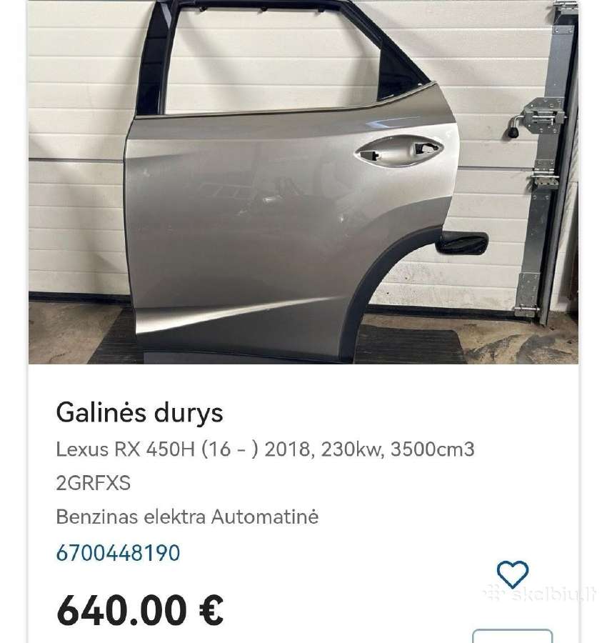 Lexus Rx450h F-sport dalys - nuotraukos Nr. 6