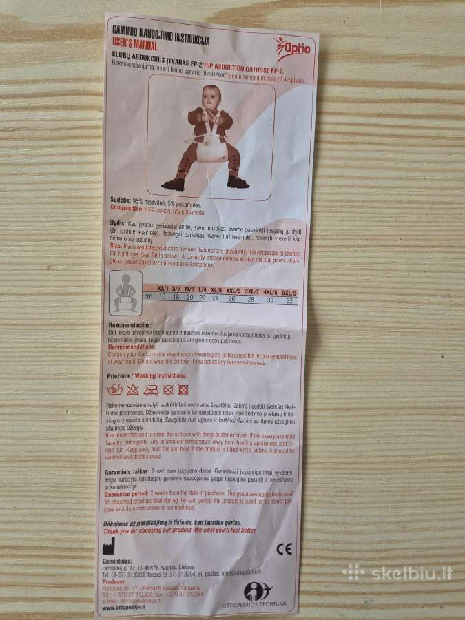 Klubų abdukcinis įtvaras Fp-2 displazijai gydyti - nuotraukos Nr. 2