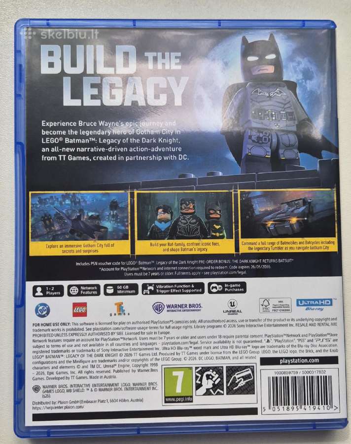 Parduodu ps5 žaidimas "Lego batman legacy of - nuotraukos Nr. 2