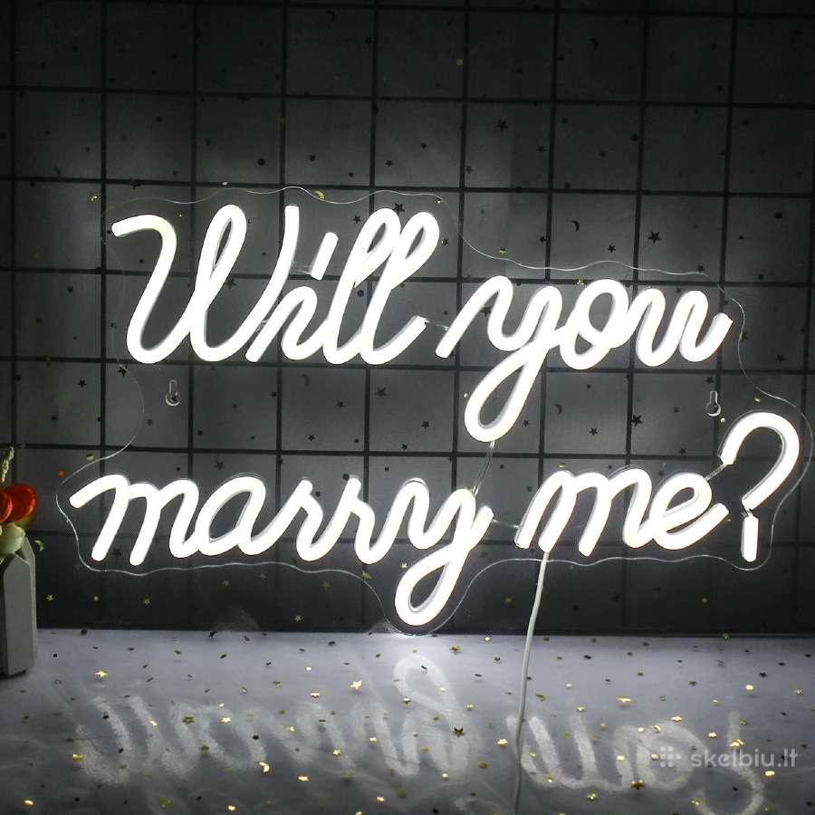 LED neoninė iškaba Will You Marry Me (Ar tekėsi už - nuotraukos Nr. 3