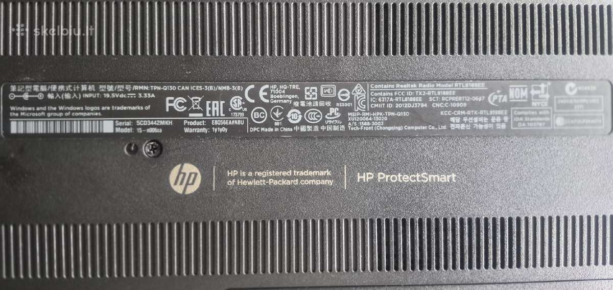 Kompiuteris Hp Pavilion 15 n006sa - nuotraukos Nr. 3
