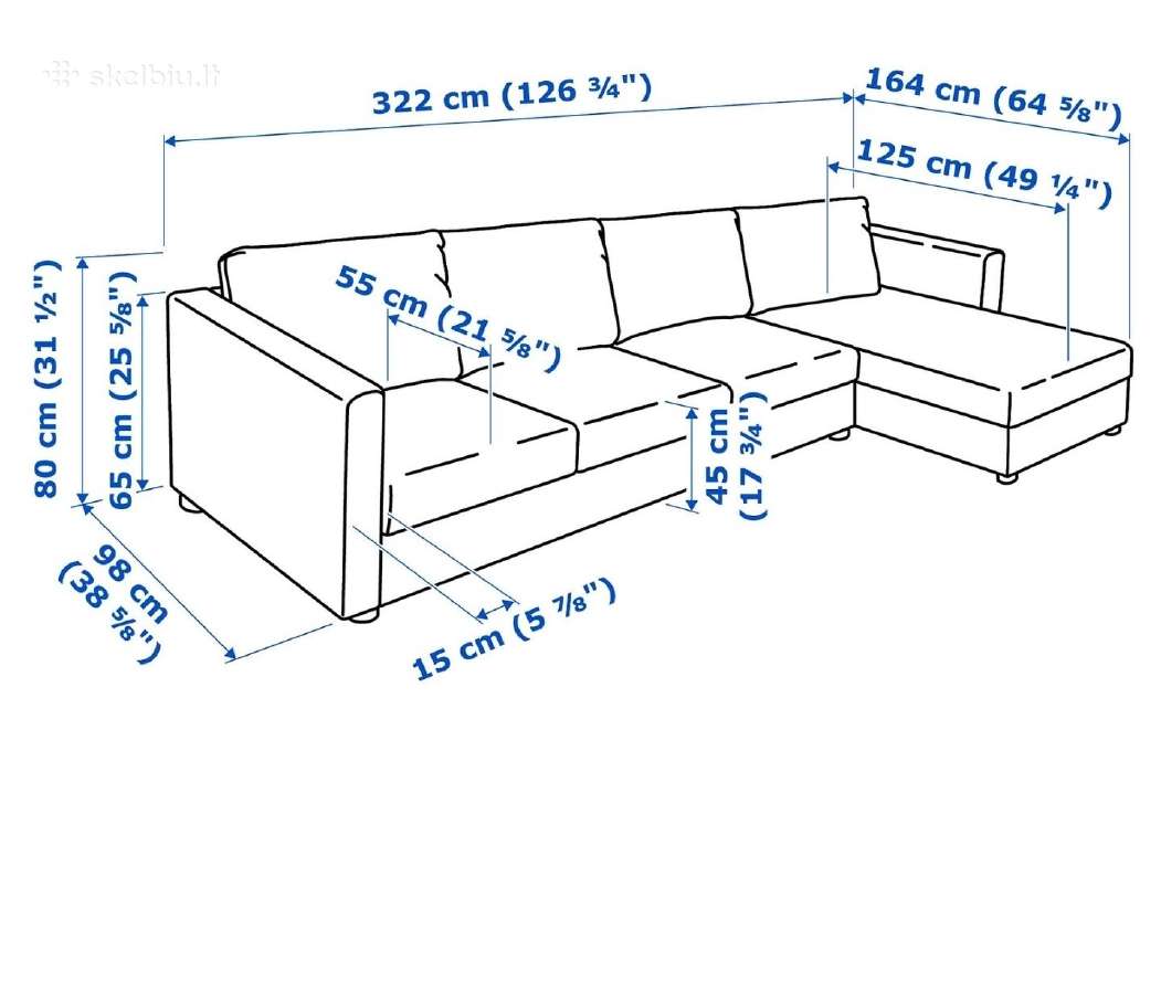 Naturalios odos Vimle keturvietė sofa - nuotraukos Nr. 4