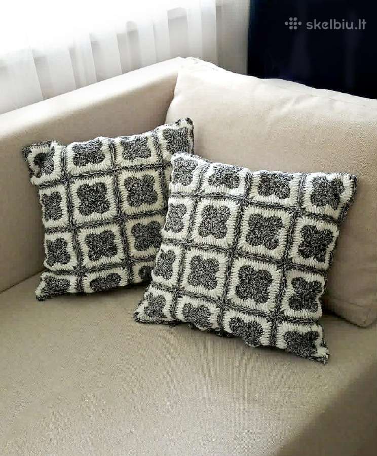 Rankų darbo dekoratyvinės pagalvėlės 40x40cm, 2vnt - nuotraukos Nr. 4