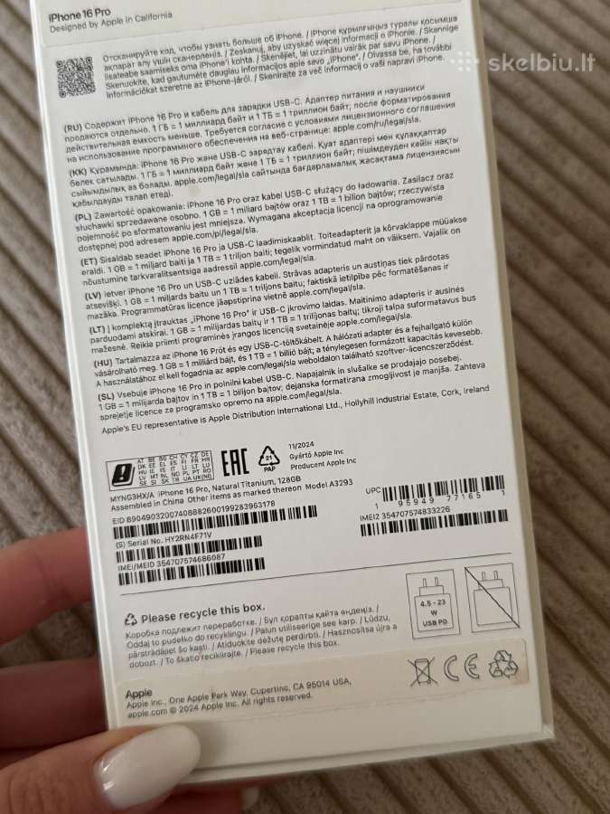 iPhone 16 pro 90% baterija 128gb - nuotraukos Nr. 7