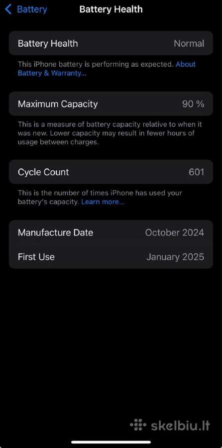 iPhone 16 pro 90% baterija 128gb - nuotraukos Nr. 9