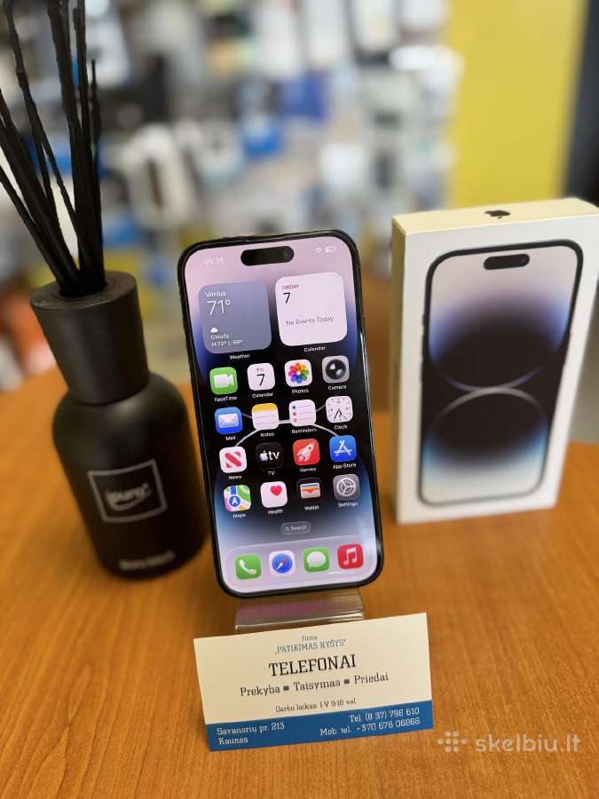 iPhone 14pro 256gb Black Su Garantija - nuotraukos Nr. 2